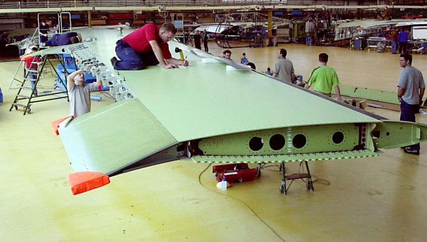 Wing assembly at Airbus in Bremen 