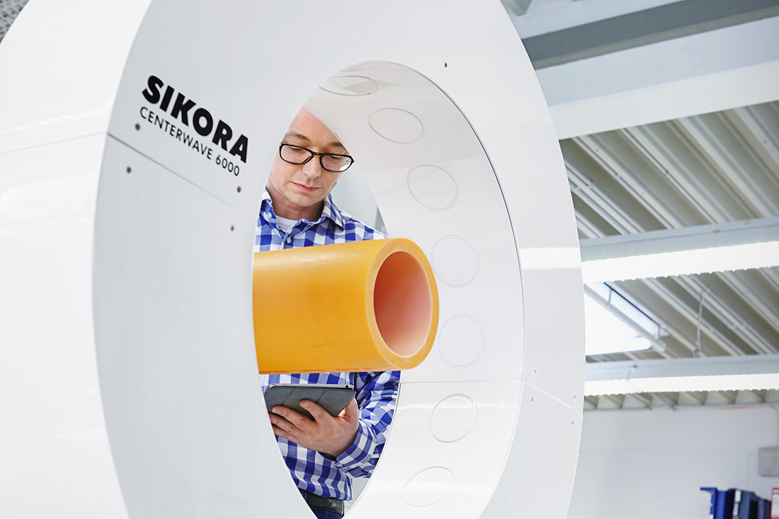 Sikora makes measuring equipment to continuously inspect pipes and hoses during production.