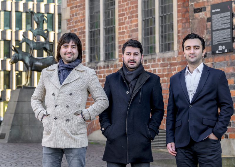 The three founders of Yurudesign: Ender Alsan, Mehmet Var and new Bremen resident Cagri Yilmaz 