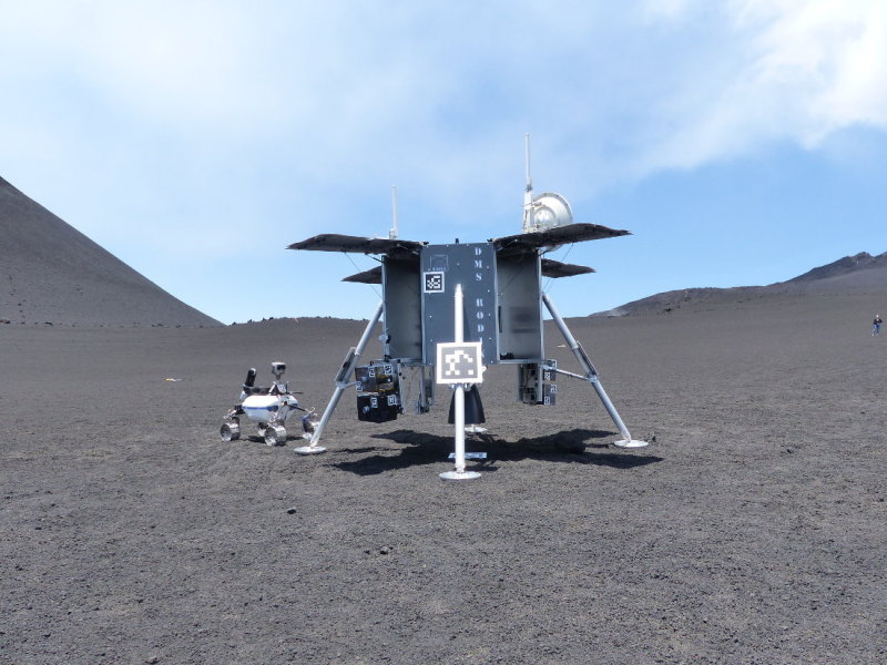 One of the landers tested on Mount Etna 