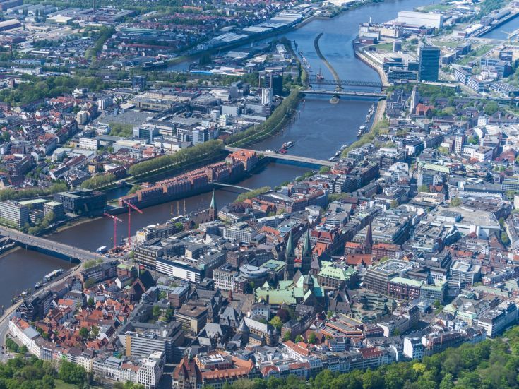 Luftbild Bremer Innenstadt Startup City