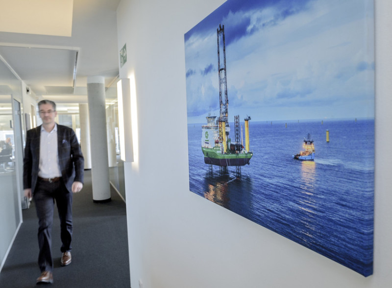 The vessel Innovation can be seen all over GeoSea’s offices at the  technology park in Bremen.