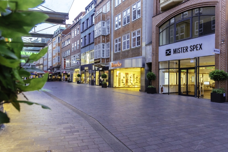 Blick entlang der Einkaufsmeile Sögestraße in Bremen