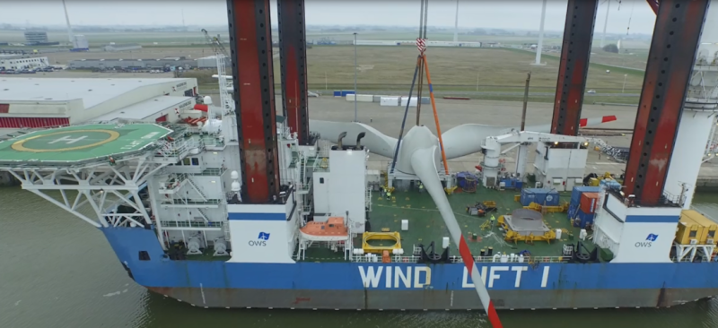 Windlift 1 is designed for major repair work on the wind farm. 