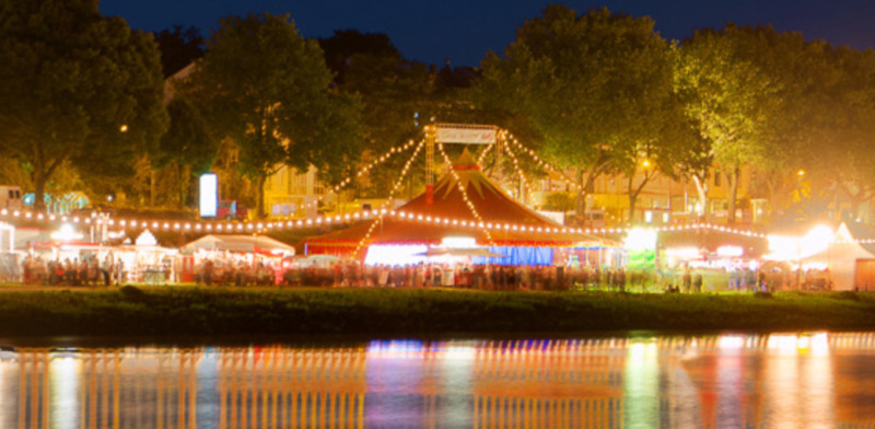 Breminale music festival on the banks of the river Weser