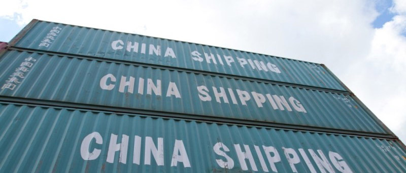 Schiffscontainer mit der Aufschrift China