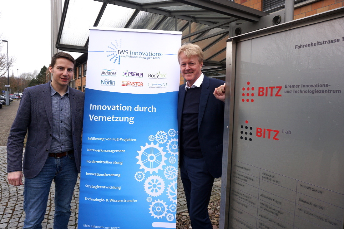 Patrick Zessin, Öffentlichkeitsarbeit und Lothar Schulte, Inhaber der IWS, wollen gemeinsam am Bremer IWS-Standort durchstarten