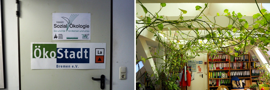 Collage: Ökologiebüro im Kulturzentrum Lagerhaus