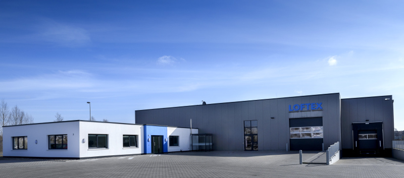Die Lager- und Produktionshallen der Loftex GmbH 